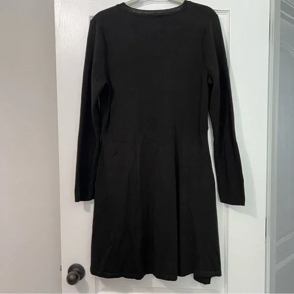 Vintage Jessica Howard Black Long Sleeve Knit Midi Dress with Bow Detail - Picture 7 of 7